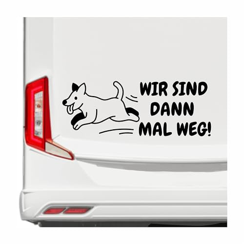 KLEBEKÖNIG Wohnwagen Wohnmobil Aufkleber - -Wir sind dann mal weg Hund - Camping Autoaufkleber Reisen Van Bus Dekor Caravan Wohnanhänger Camper