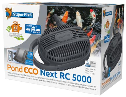SuperFish Pond Eco Next RC 5000-22W Pond Pump