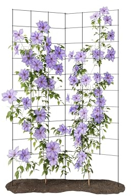 2-Panel Folding Garden Trellis - Maximize Your Garden Space, Durable Powder Coated Steel Frame, Easy-to-Use Design, Perfect for Climbing Vines, Vegetables, Beans, Tomato, Cucumber, 35x58