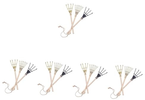 Yardwe 15pcs Iron Craft Ornaments Mini Garden Rake Decor Small Ornament for Home Decor Zen Garden Tool
