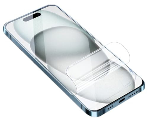 YiiLoxo Pellicola Protettiva in Idrogel per iPhone 15, 2 Pezzi Protezioni Schermo in TPU Flessibile 3D [non Vetro Temperato][Alta Sensibilità][Trasparente HD]