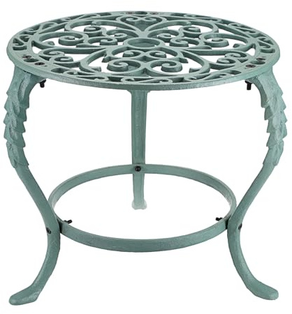 OwnMy Robuster Pflanzenständer aus Gusseisen, Vintage-Stil, Schmiedeeisen, Blumentopfhalter, für drinnen und draußen, großer Pflanzenständer für Zuhause, Garten, Terrasse, dekorativer runder