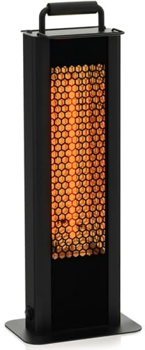 HOMFME 1200W Patio Heater, Waterproof Electric Patio Heater with Double Sided Heating, Tip over and Overheat Protection, Portable IP65 Freestanding Aluminium Heater for Outdoor Indoor