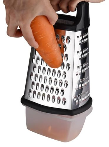 Box Gratters - Professional Cheese Grater | Perfect Box Grater for Parmesan Cheese | Stainless Steel Box Grater | Professional Box Grater with 4 Sides for Parmesan Cheese, Vegetables, Gin