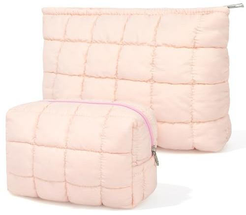 beifon 3er Set Kosmetiktasche Kulturtasche Damen mit Blumenmuster, Kulturbeutel Make Up Tasche, Tragbare Schminktasche Makeup Bag Waschtasche Groß Frauen Mädchen für Alltag und Reisen (Rosa B)