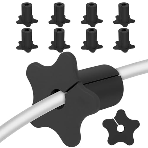 Ojal de pared – 10 ojales de silicona para pasar a través de la pared, cubierta de cable de alambre en forma de estrella | Solución de gestión de cables para centro de entretenimiento, cine en casa
