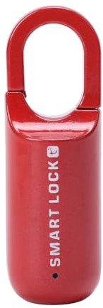 Fockety Fingerabdruck Vorhängeschloss, WiFi Smart Padlock Ty App Smart Lock mit 10 Fingerabdrücken Kapazität Niedriger Leistung Alarm, USB -wiederaufladbare, Schlüsslose Biometrische (Rot)