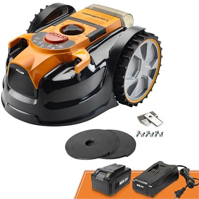 Lawnmaster OcuMow®16 Robot rasaerba a batteria per prati fino a 200 m², evitamento ostacoli, robot rasaerba silenzioso senza filo perimetrale VBRM16 PLUS