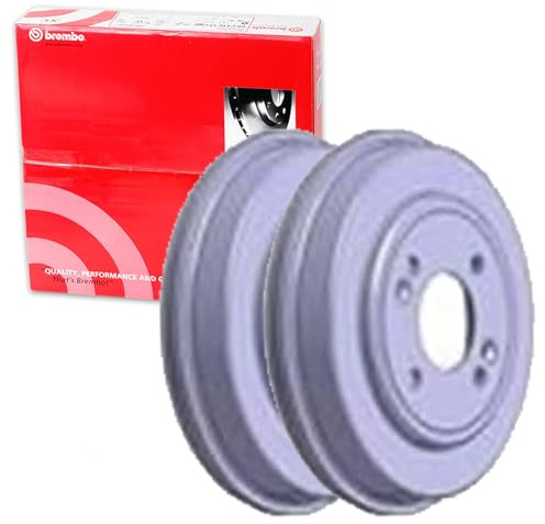 2X Brembo Bremstrommeln hinten | 2x 14.C012.10 Kompatibel mit Getz (tb)