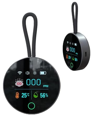 3 In 1 Gas Detector,Carbon Monoxide Detector for Camping & Road Trips, Portable CO Alarm with O2/Temperature/Humidity Detection,Humidity and CO Sensor, Monitor