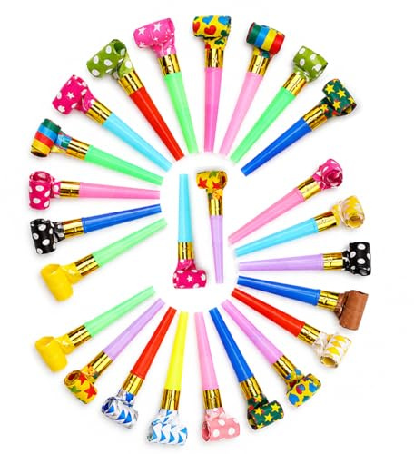 25 Pcs Party Blowers, Party Poppers, Party Bag Fillers, Blowers Noisemaker