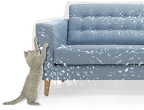Copridivano in plastica per animali domestici, gatti, graffi, artigli, deterrente, resistente, resistente all'acqua, spesso in vinile trasparente, per traslochi e conservazione a lungo termine