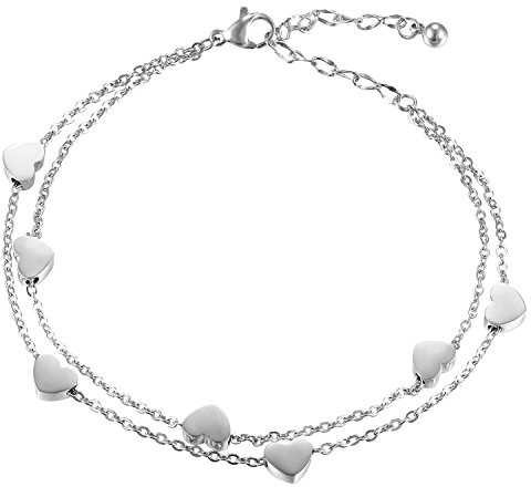 OIDEA Bracciale Braccialetto Donna Bracciale Acciaio Inox Cuore Argento