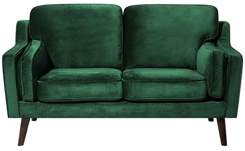 Beliani Trendy Sofa aus Samtstoff in Grün Polstersofa 2-Sitzer Lokka