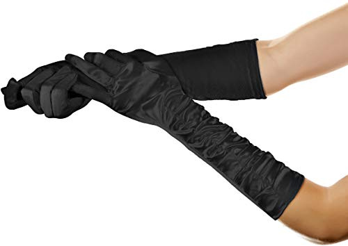 Balinco Lange Glamour Handschuhe in den Farben schwarz, weiß & rot zum 20er Jahre Damen Charleston Kostüm