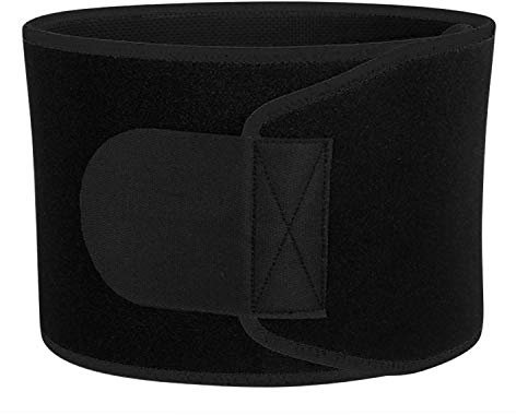 Fitnessgürtel Unisex Verstellbarer Bauchmuskelgürtel Sport Abnehmgürtel Damen Herren Schwitzgürtel Trainingsgürtel für Bodybuilding Schwangerschaft Fitness Saunagürtel Schwarz Bauchgürtel