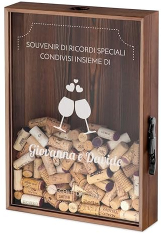 Maverton Raccogli tappi di sughero o birra, con stampa personalizzata | in legno, cavatappi per vino e birra con un coltellino, scatola porta tappi, idee regalo, regalo di Natale, passione