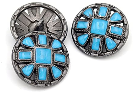 Metallknapp färgad knapp sy på kläder dekorativa knappar för kläder 5 st (blå, 23 mm)
