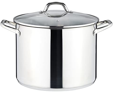 Linnuo großer Topf 15l mit Glasdeckel,18/8 Edelstahl, Griff nicht heiß, Topf Induktion geeignet, Stabiler Boden für alle Herdearten, Kochtopf groß, als Nudeltopf Kartoffeltopf Suppentopf | Cooking Pot