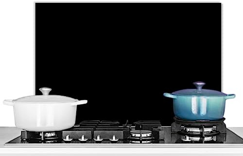 KitchenYeah© Pannelli Paraschizzi x Cucina Lastra in Alluminio Alzatina | 70x50 cm - Paraspruzzi Pannello per Cucine Nero - Motivi - Interno - Solido - Scuro