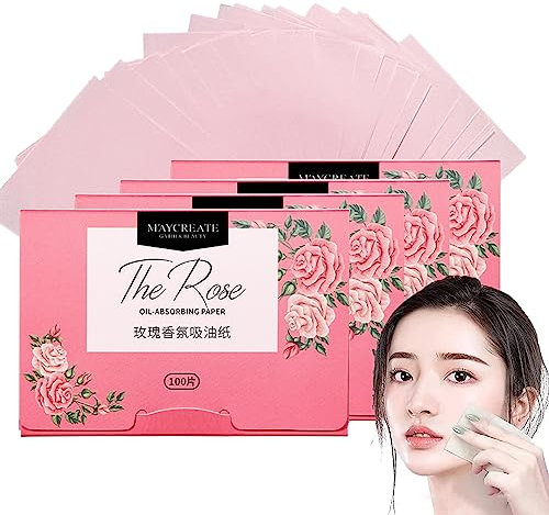 ZEACCT Papel Secante de Aceite 4 Paquetes Hojas Absorbentes de Aceite Papel Secante de Aceite Facial Natural, Papel Secante de Aceite, Papeles Secantes(Lavanda)