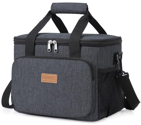 Lifewit Kühltasche klein, Isolierte Cooler Bag, Lunchtasche 9L 12 Dosen | Faltbar, Tragbar Lunchbag, Kühlbox Auslaufsicher, wasserdichte Thermotasche für Arbeit, Strand, Reise, Unterwegs, Dunkelgrau