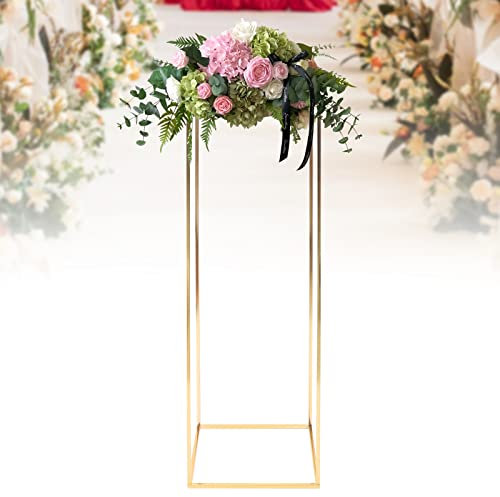 Yolancity Blumensäule Gold Blumenständer Metall 100cm Blumentopf Ständer Standfuß Tisch Herzstück Säule Halter für Hochzeitsdekoration, Home Decoration, Wohnzimmer