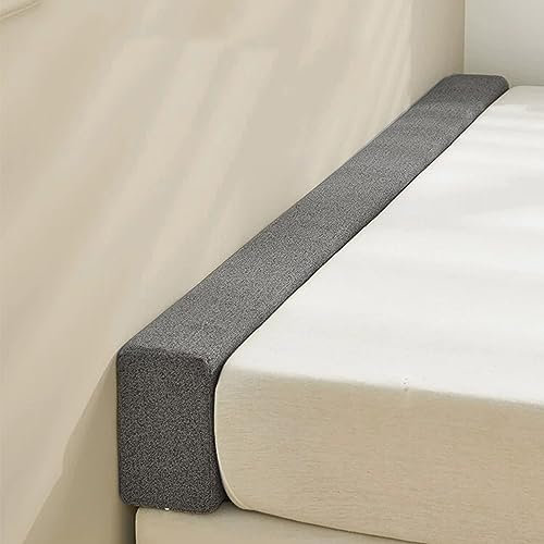 Miaogoo Weicher Bettlückenfüller für Einzel-/Doppelbett, rechteckiger, langer Bettkeil, dick, elastisch, Matratzenverlängerung, waschbarer Bezug, Wandmatratzenfüller (150 x 10 x 10 cm, Dunkelgrau)