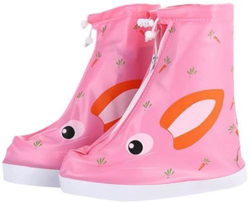 AOOPOO Protezioni per Scarpe per Bambini Copriscarpe da Pioggia con Striscia Elastica e Cerniera Leggera e Riutilizzabile Copriscarpe Impermeabili Antiscivolo per Bambini Sovrascarpe