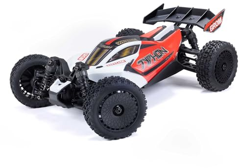 ARRMA RC Car Typhon GROM 4x4 Smart Small Scale Buggy RTR with Battery & Charger Red/White ARA2106T2