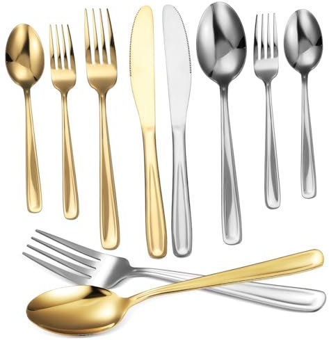 Garneck 2ensemble Lot De Couvert Acier Inoxydable Vaisselle à Steak De Couverts à Steak Cuillères Et Fourchettes De Service Accessoires De Cuisine