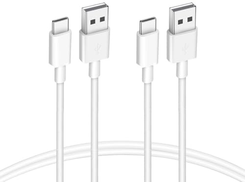 Lot de 2 Câble USB vers USB C 60W Blanc 1M 3A Câble Chargeur charge rapide pour Apple MacBook Pro, iPad Pro, iPhone 15/15 pro, Samsung, Google Pixel,Xiaomi,Kindl