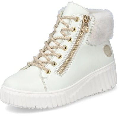 Rieker Damen Schnürstiefeletten N2506, Frauen Stiefeletten, lose Einlage,uebergangsstiefel,schnürboots,Winterstiefeletten,Weiss (81),39 EU / 6 UK