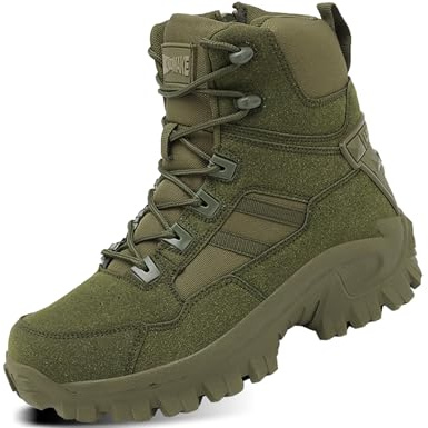 5.AA UNZHUO MAKE B23 Bottes militaires Highland Sport Hiker Mid, Bottes Classiques Homme vert 44 EU
