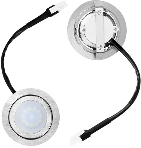 2pcs Range Hood Light Bulbs, Stainless Steel Range Hood LED Light Replacement Recessed Kitchen Range Hood Light Bulb DC 12V Range Hood Light for Kitchen