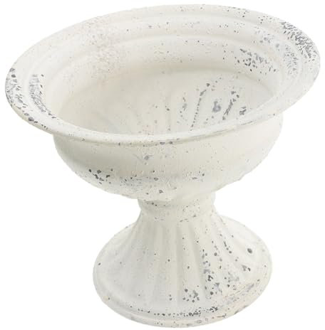 TOPBATHY Retro Vintage Porch Flowerpot Iron Roman Column Planter Gold Indoor Plant Pot