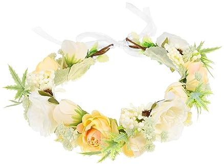 Healvian Corona Di Fiori Artificiali Ghirlanda Floreale Per Copricapo Bambina Fascia Per Capelli Corona Per Ragazze Copricapo Per Foto Di Compleanno e Festa