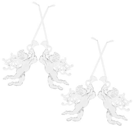 Amosfun 4stücke Teiliges Acryl Engelset Transparenter Weihnachtsbaum Schmuck Hängende Amor Figuren Festliche Baumdekoration Für Weihnachten Valentinstag Wohnzimmer Büro