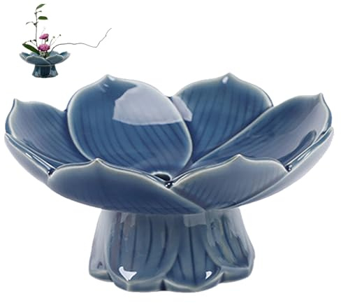Gcroet 1PC Ceramic Fruit Bowl Lotus Flower Shaped Fruit Bowl Ceramic 6.2 Inch Diameter Fruit Bowl Detachable Decorative Bowl for Home Living Room Decoration