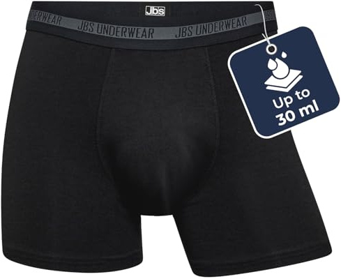 jbs Waschbare Inkontinenz-Pants für Herren – Saugfähig & auslaufsicher | Waschbare Inkontinenz Unterwäsche Herren, Saugfähig und Auslaufsicher, Antibakterieller Tropfschutz, Bambus & Baumwolle