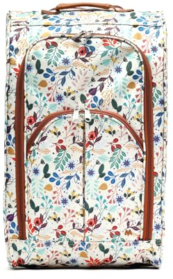MISAKO Maleta de Tela Pequeña de Viaje Azier Multicolor Unisex - Equipaje Blando semirrígido de 54x33x20cm de 2 Ruedas