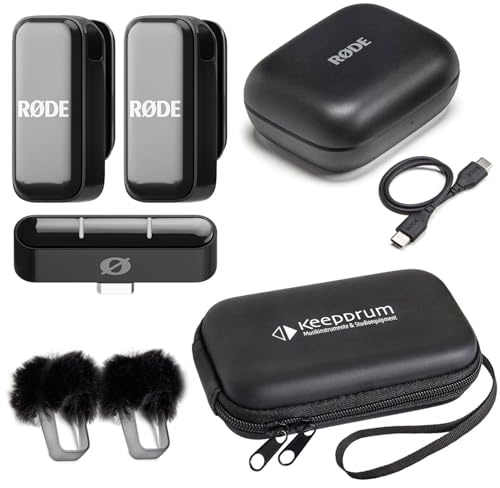 Rode Système de microphone sans fil Micro sans fil USB-C avec étui souple Keepdrum