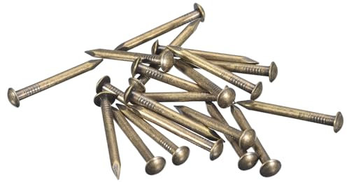 sourcing map 15Pcs Small Tiny Nails 2.8x30mm(DXL) Tiny Brass Nails Hardware Round Head Brass Nail for Wooden DIY Projects Decorative Boxes Household, Bronze Tone