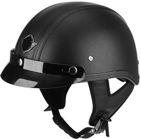 Casco Moto Adulto Demi Jet Cromwell Visiera. Casco Per Scodella Casco, Casco Di Sicurezza Certificato ECEDOT Adatto a uomini e donne adulti 1,M:57-58CM