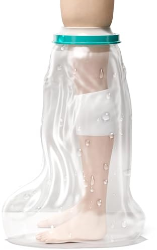Grande housse imperméable pour plâtre de jambe pour douche et plaie des pieds, sac de douche étanche pour chirurgie de la cheville, brûlures de pieds réutilisable, garde les plaies au sec,65cm*44.5cm