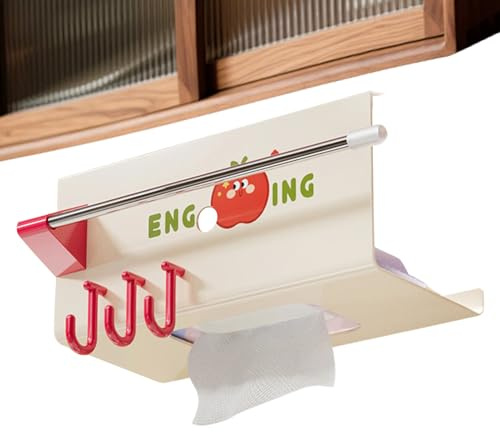 Soporte Decorativo para de pañuelos, Soporte de Pared, de pañuelos con Gancho – Portarrollos de Papel higiénico Adhesivo – para Cuarto de baño, Aseo, Sala de Deportes, Hotel
