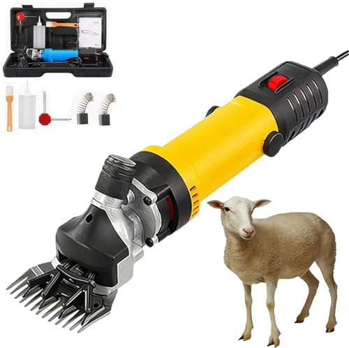 Esquiladora Eléctrica de 690W Profesional con 9 Colores y Perilla de Ajuste de 6 Velocidades Ajuste de Separación de Cuchillas Máquina para Esquilar Ovejas Cabras Ganado Granja Mascotas F