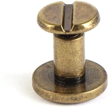10 juegos de remaches for uñas, con patrón corazón, manualidades DIY, botón tela tornillos latón, decoración artesanal cuero, álbum recortes for, ropa(Bronze-8mm)