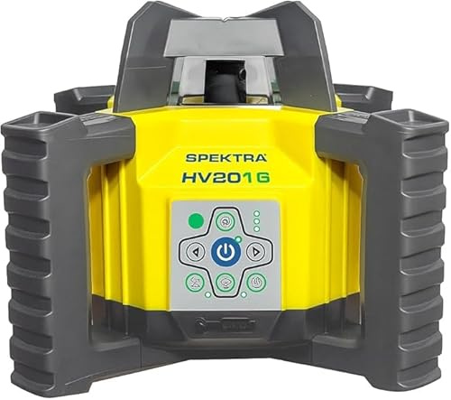 Niveau Laser Rotatif HV201 R Professionnel Ø300 m Rouge Haute Visibilité, Fabriqué en Italie – Batteries Rechargeables 30 h – avec Trépied, Mire Réceptrice – Équerrage, Aplomb, Nivellement et Pentes
