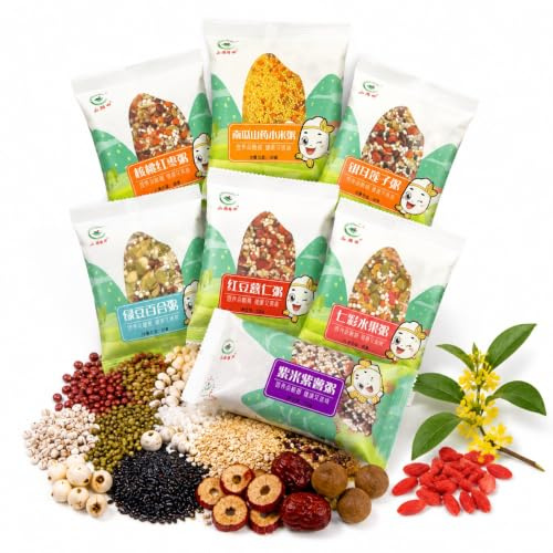 840 g, paquet de 7 kits de bouillie de céréales mélangées, 120 g par sachet | 7 mélanges de céréales pré-mélangés différents for le petit-déjeuner quotidien